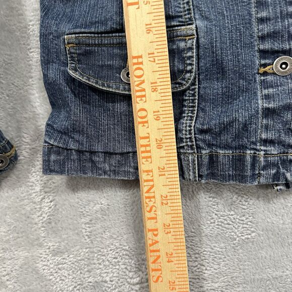 Liz Claiborne Denim Jacket Women's Petite Medium Jean Button Cotton Pockets Y2K - Picture 7 of 8